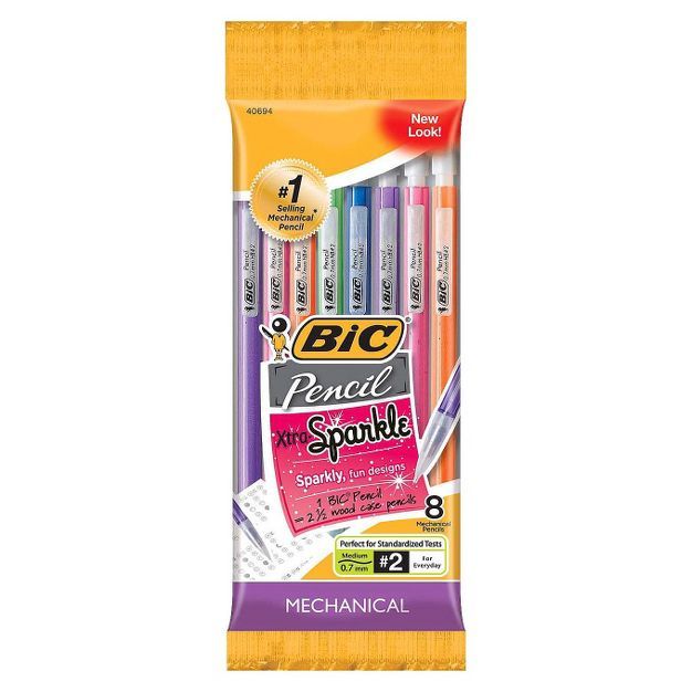 BIC #2 Xtra Sparkle Mechanical Pencils, 0.7mm, 8ct - Multicolor | Target