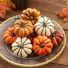 pcs Simulation Pumpkin Set For Halloween Decoration Plastic Imitation Autumn Harvest Pumpkin Suitable For Home Decoration Indoor Use Seasonal Display | SHEIN