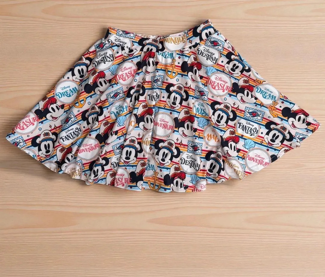 Skort, DCL ship name Disney cruise Captain Mickey and Minnie cruise skirt with attached shorts, p... | Etsy (US)
