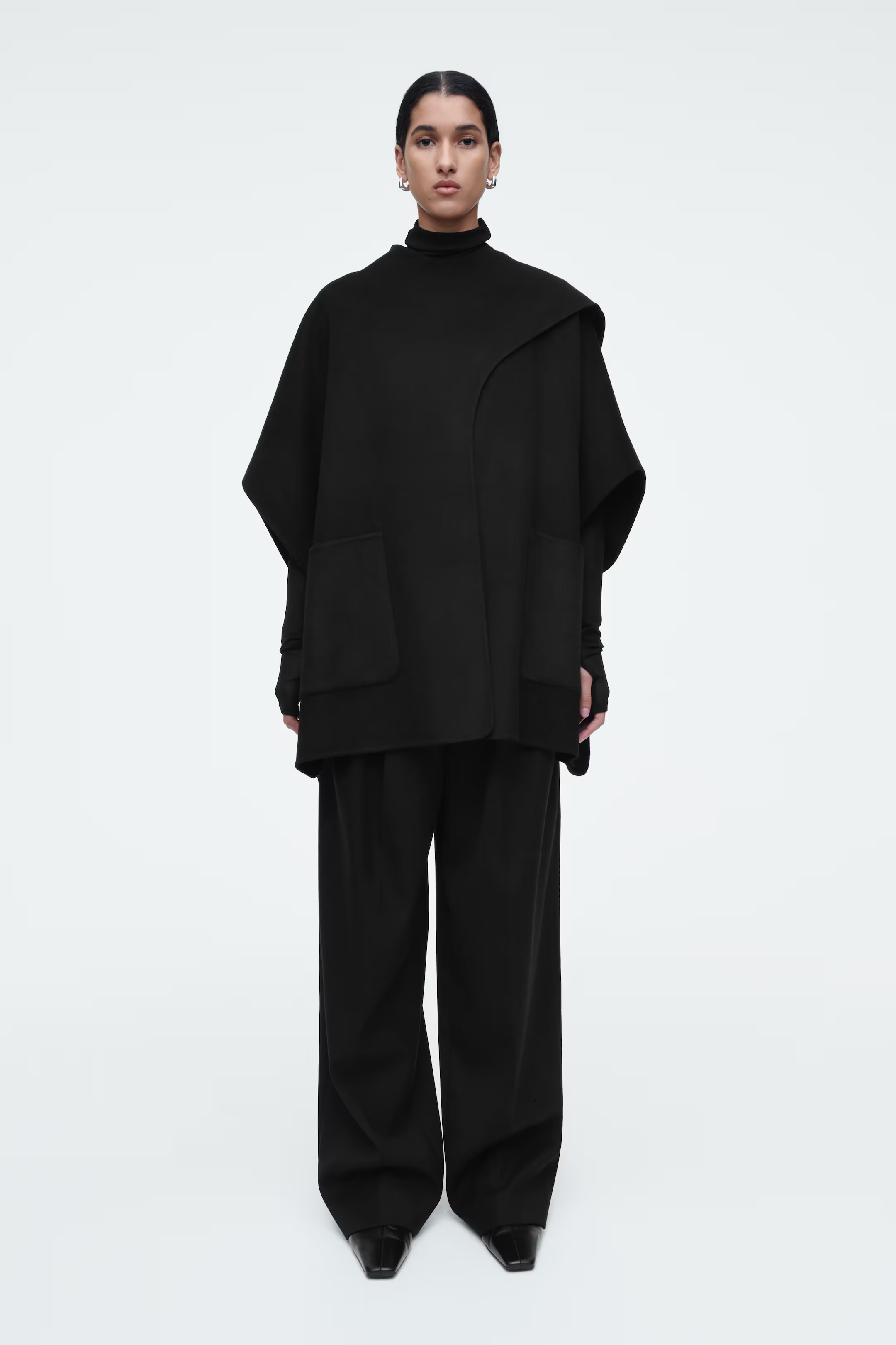 SCARF-DETAIL DOUBLE-FACED WOOL CAPE | H&M (UK, MY, IN, SG, PH, TW, HK)