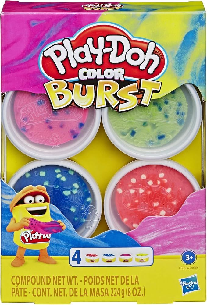 Play-Doh Color Burst Bright Pack of 4 Non-Toxic Colors, 2 Oz Cans | Amazon (US)