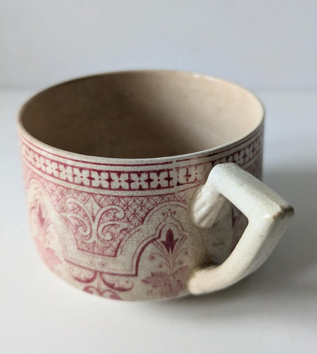 Pretty Antique Cup, Pink Ironstone Cup Made by Digoin Sarreguemines, France, Pink Brocante Countr... | Etsy (US)