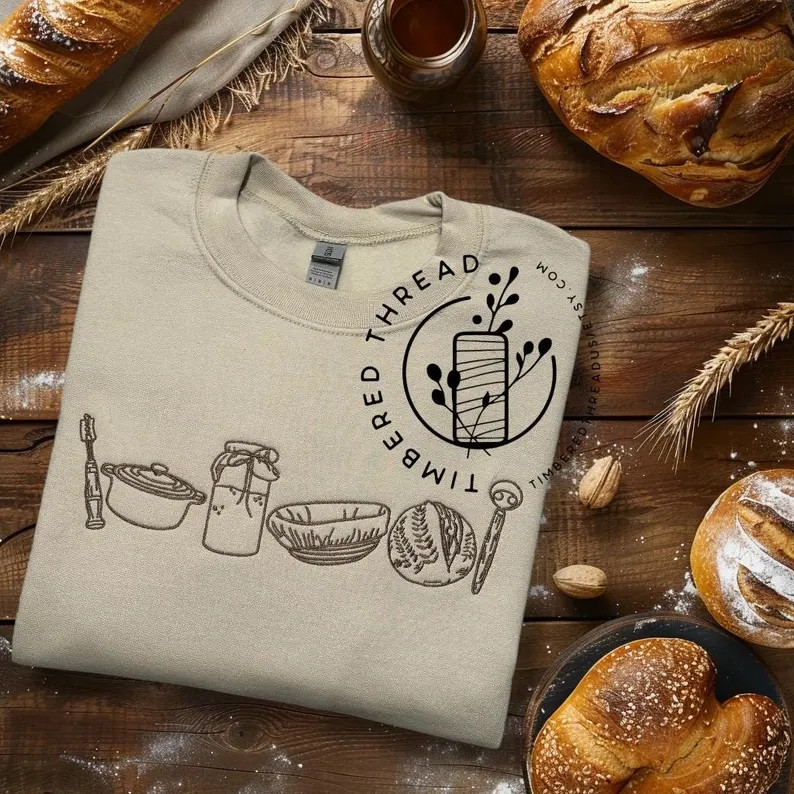 Embroidered Sourdough Tools Sweatshirt | Cottagecore Baking Crewneck | Rustic Bread Maker Gift | ... | Etsy (US)