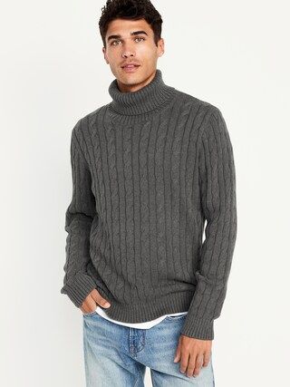 Cable-Knit Turtleneck Sweater for Men | Old Navy (US)