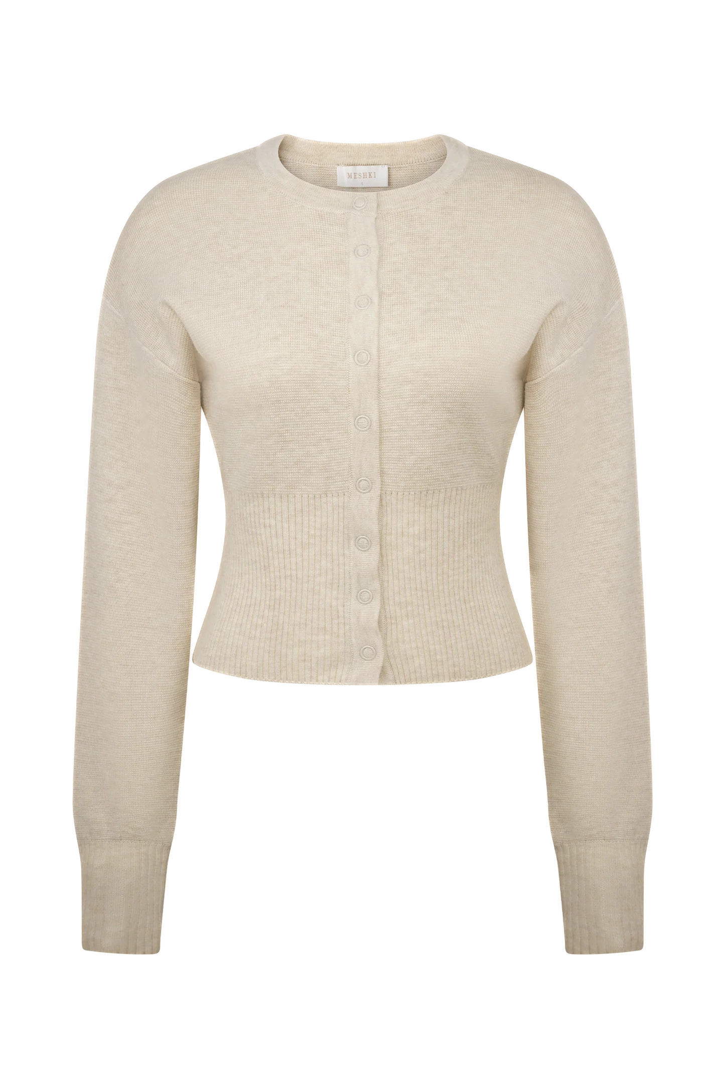 Ferne Button Up Knit Cardigan - Oat Marle | MESHKI US