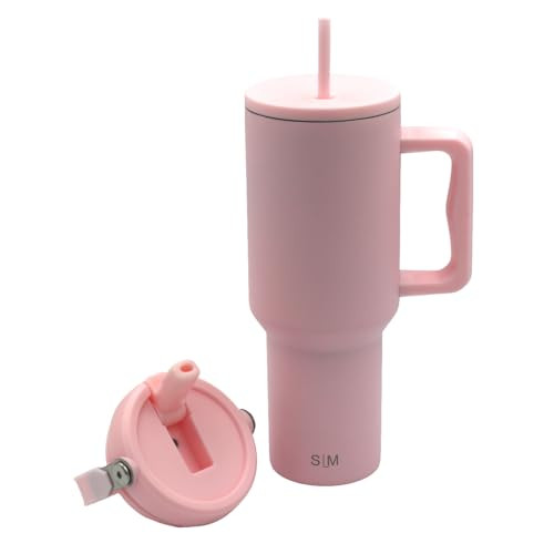 Simply Modern 40 oz Tumbler with Simple Handle and Straw Lid | Blush | Amazon (US)