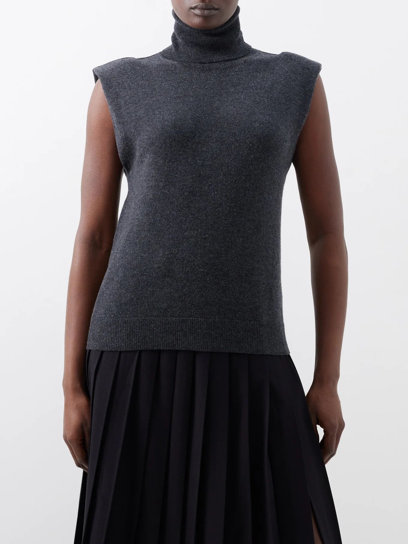 Nadia padded-shoulder wool sleeveless sweater | The Frankie Shop | Matches (US)