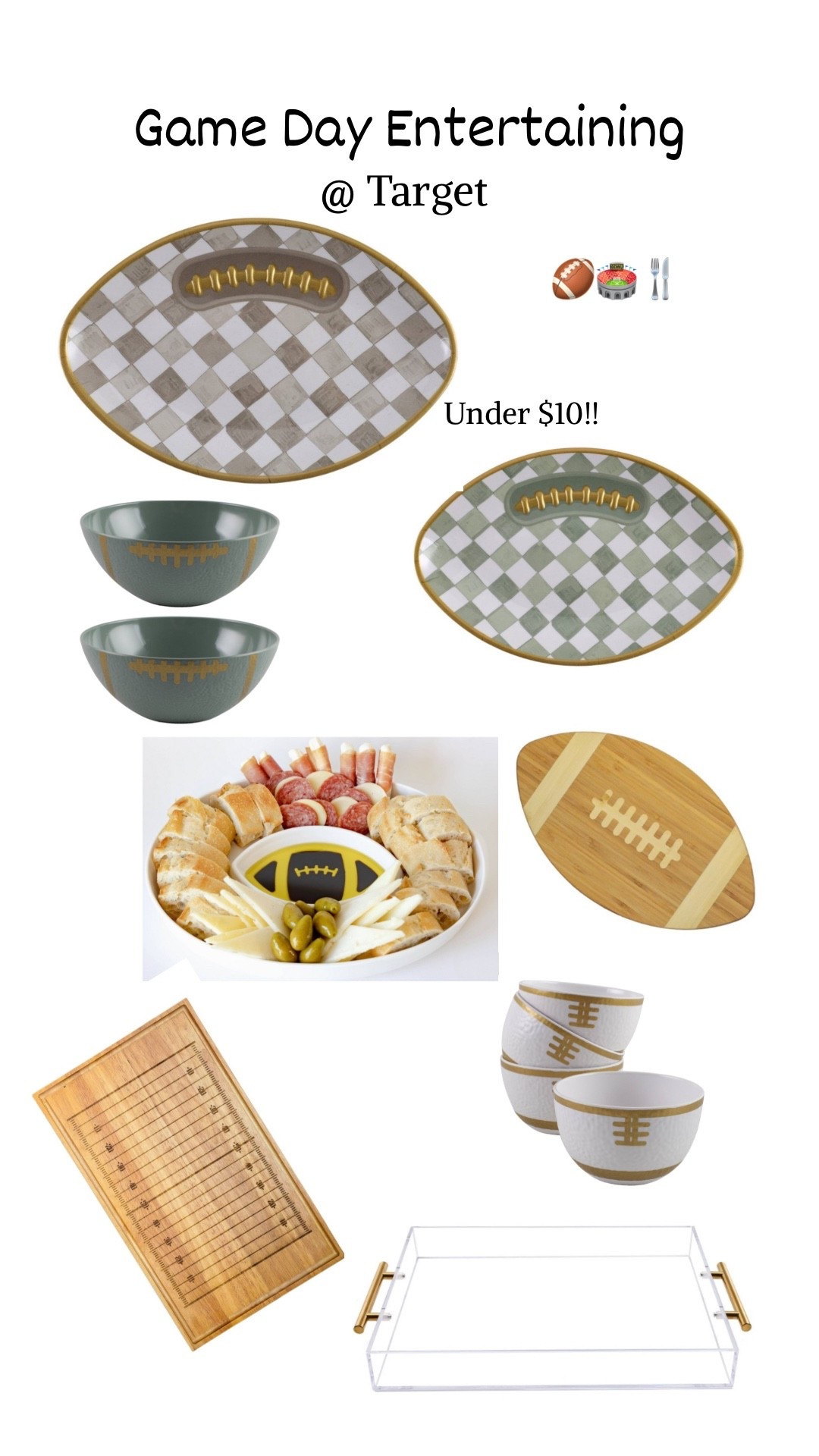 Get ready for Football Sundays!! Such cute game day football serve ware at Target! The football platter looks like a well know brand but for less than $10!! 

#LTKFamily #LTKHome #LTKFindsUnder50