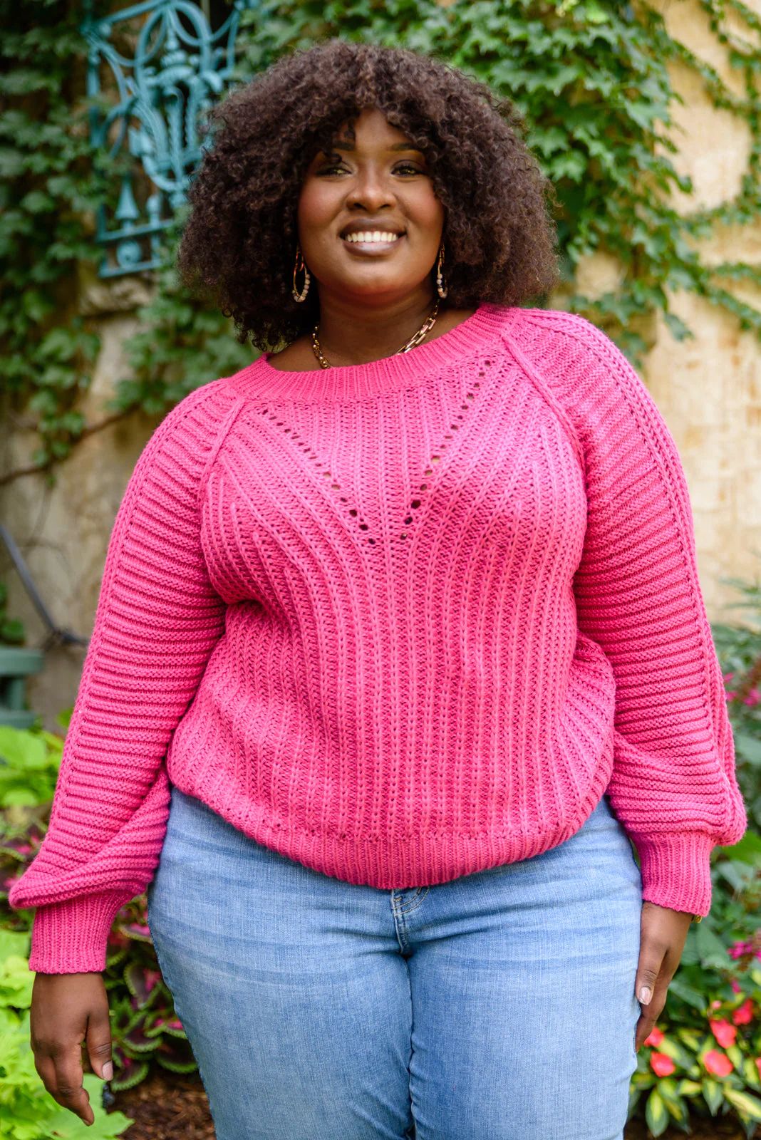 Claim The Stage Knit Sweater In Hot Pink | Peppered with leopard