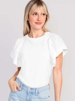 Flutter-Sleeve Paneled T-Shirt for Women | Old Navy (US)