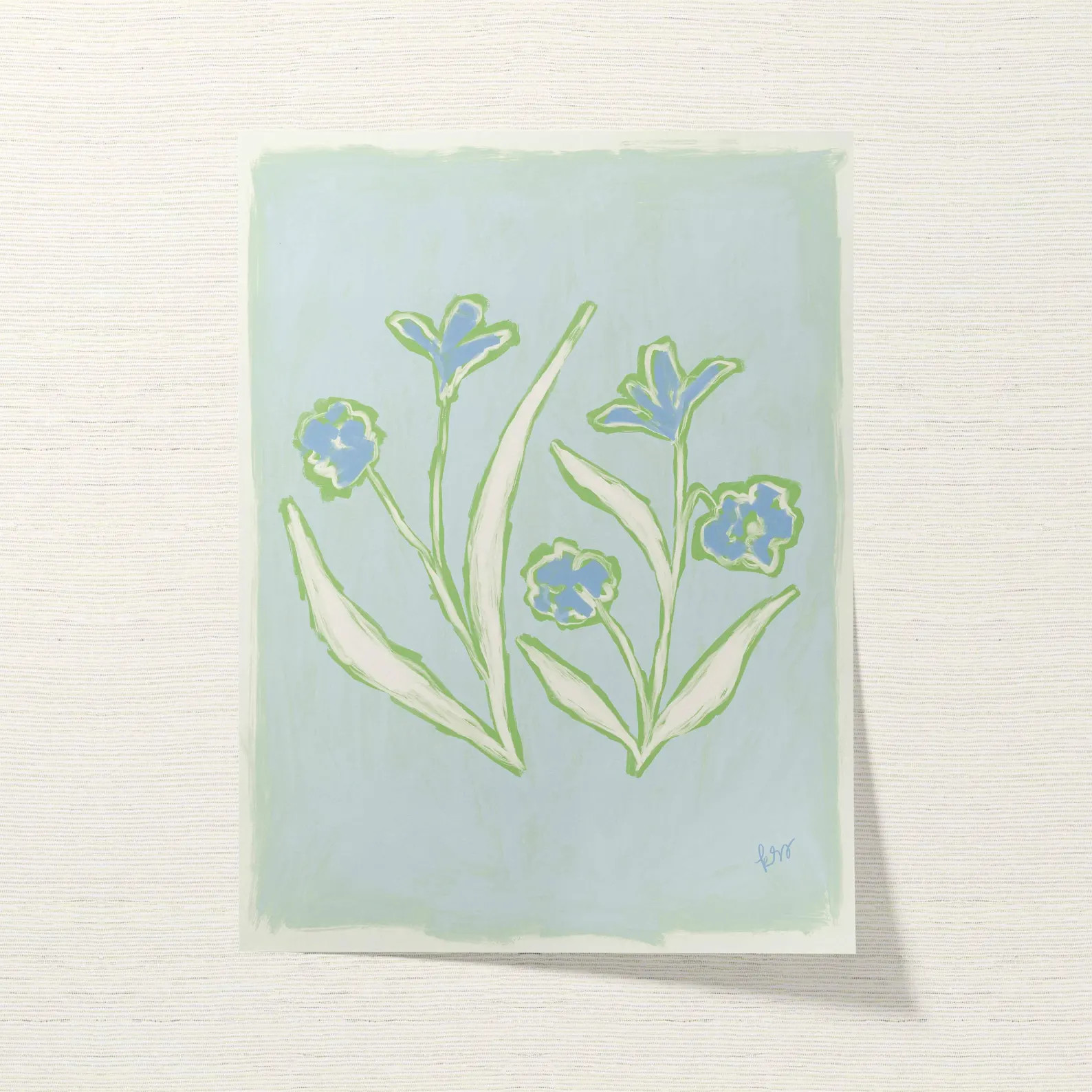 Botanical Fine Art Print | Blue, White & Green Flowers | Modern Southern | Rainey Studio | Etsy (US)