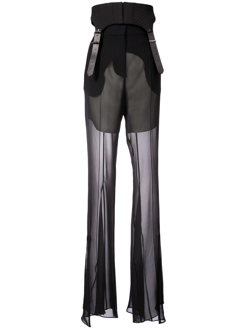 Vera Wang flared transparent styled trousers - Black | FarFetch US