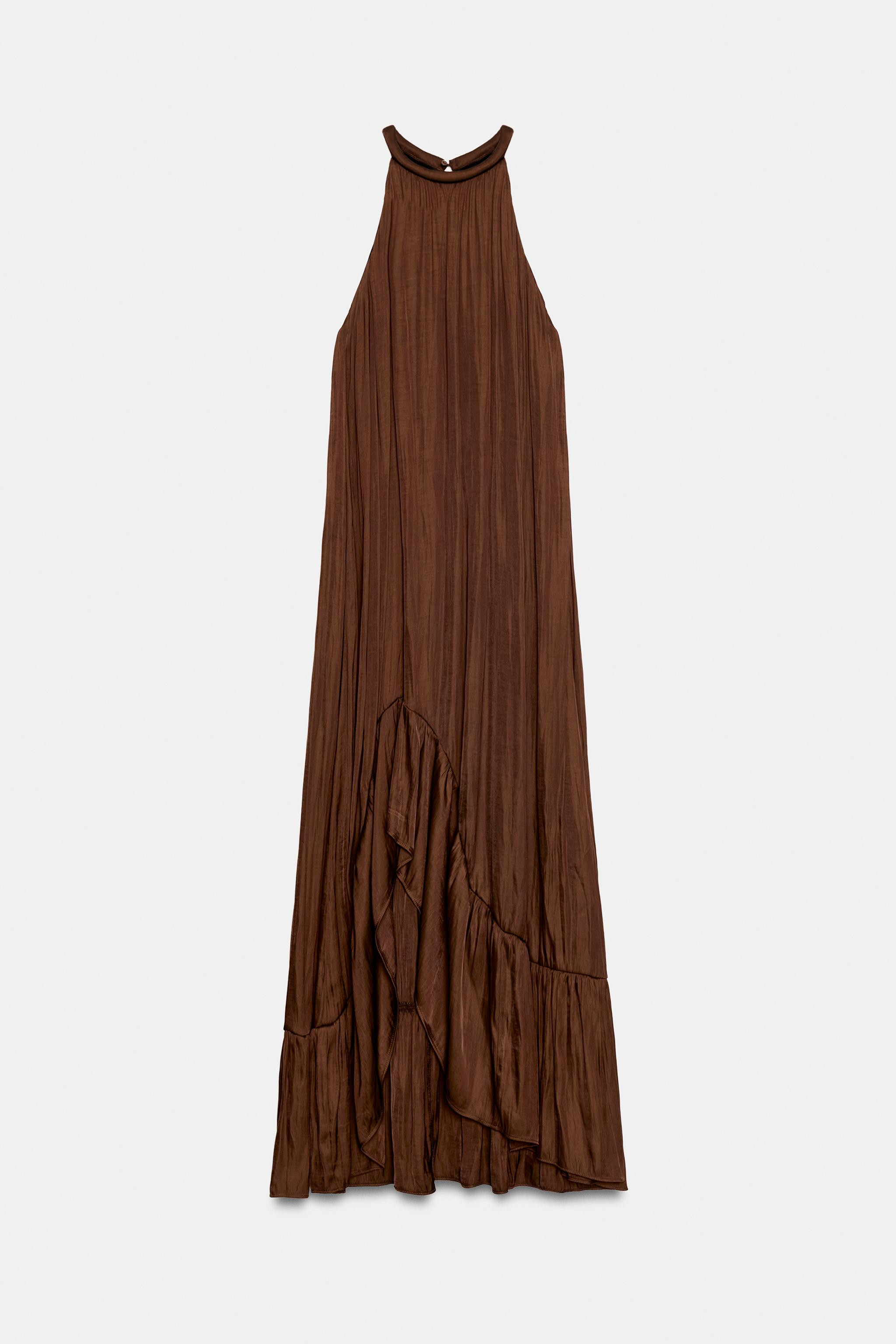 ASYMMETRIC SATIN MIDI DRESS | Zara UK
