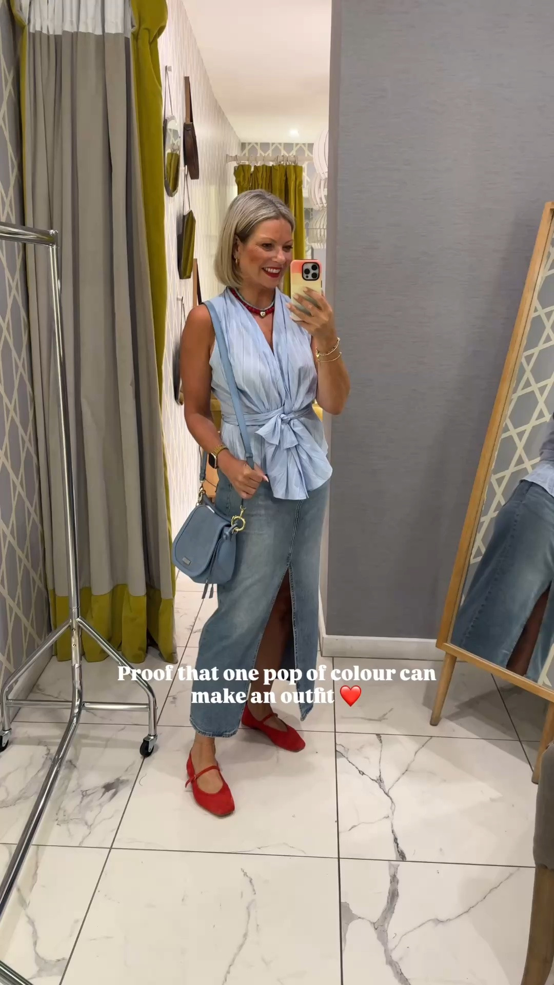 Pale blue & red 🩵💋🎈❤️

#LTKuk #LTKstyletip #LTKover50style