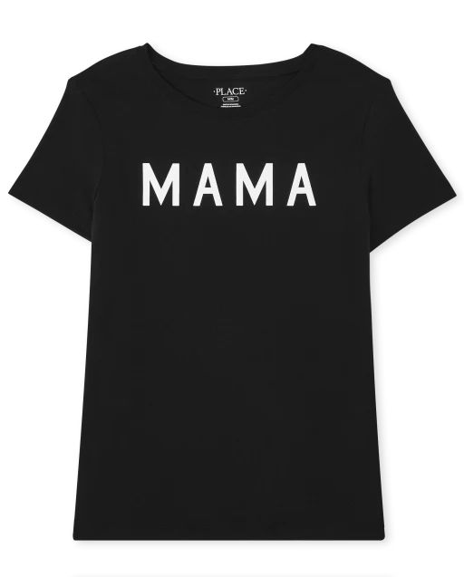 Womens Matching Family Short Sleeve Mama Graphic Tee | The Children's Place  - BLACK | The Children's Place