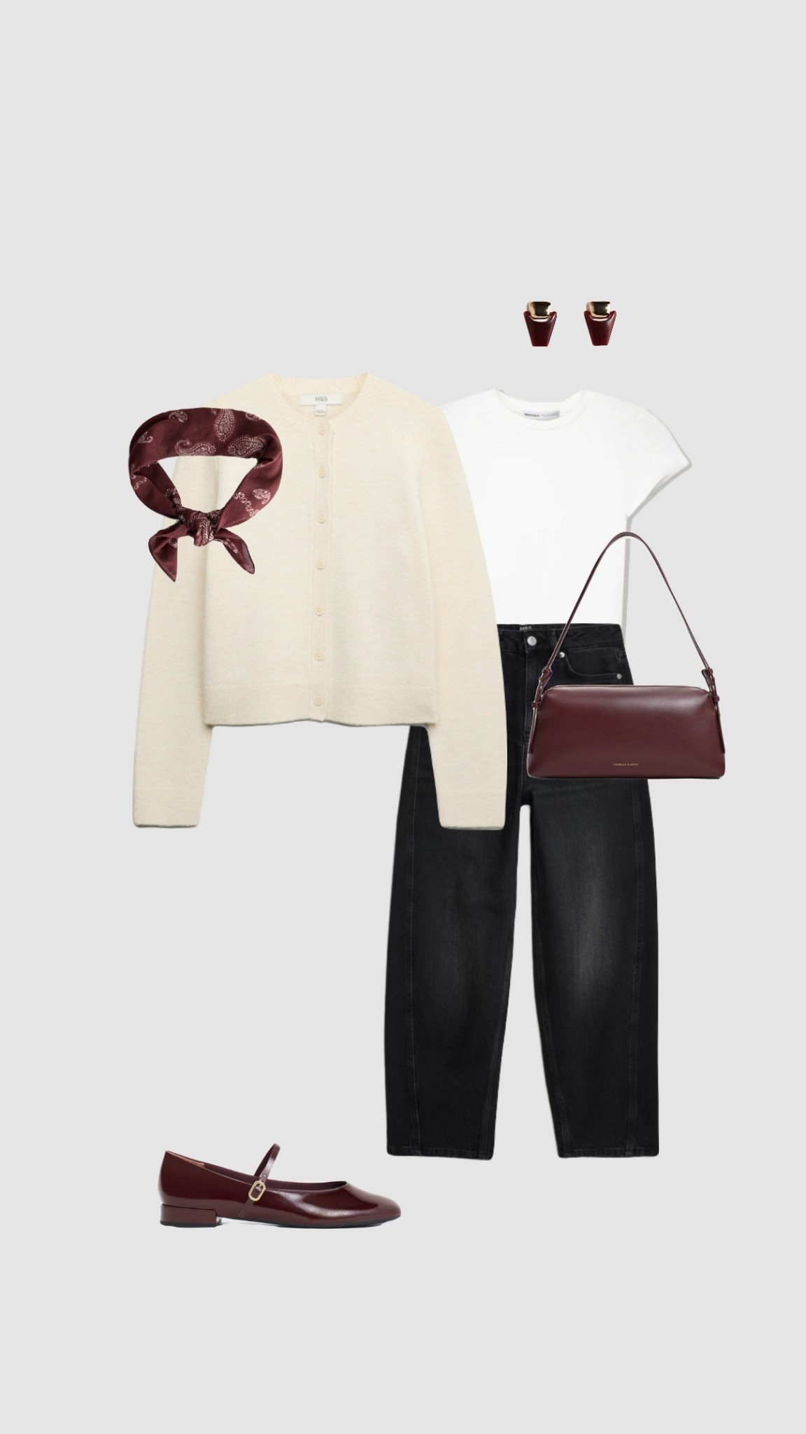 Get 15% off Charles & Keith with code - COMAMBW15-ISMQW9CEVA

Smart Casual Outfit ♥️✨

• cream knit cardigan white t-shirt black straight leg jeans burgundy neck scarf bag ballet flats Mary Jane’s uk outfits festive outfit spring autumn outfit college outfit •

#LTKfestive #LTKuk #LTKwinter