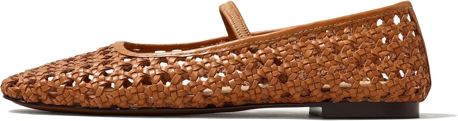 Woven Flats for Women, Square Toe Mesh Ballet Shoes | Amazon (US)