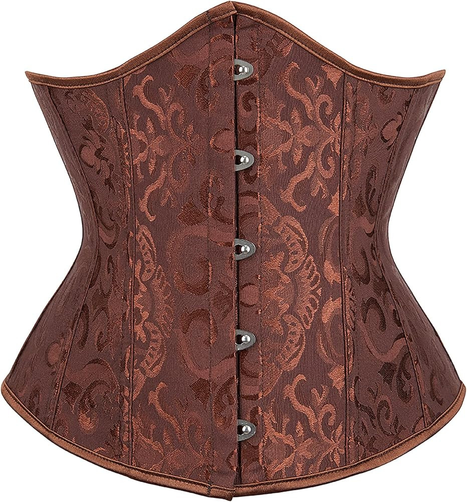 Alivila.Y Fashion Corset Womens Brocade Underbust Boned Corsets Bustier Waist Trainer | Amazon (US)