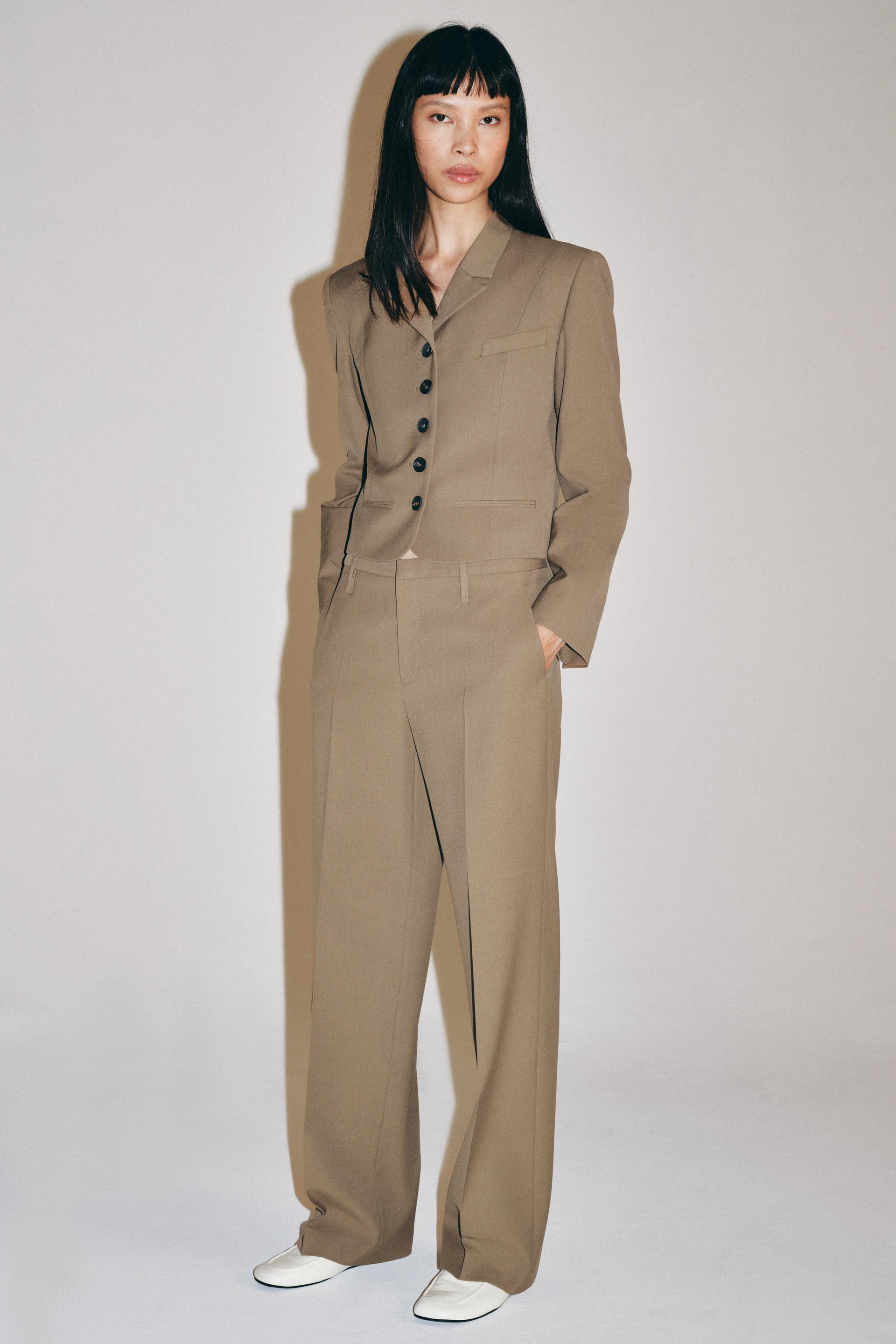 Zara - Zw Collection Waistband Pants - Caramel - Xl - Woman | Zara US