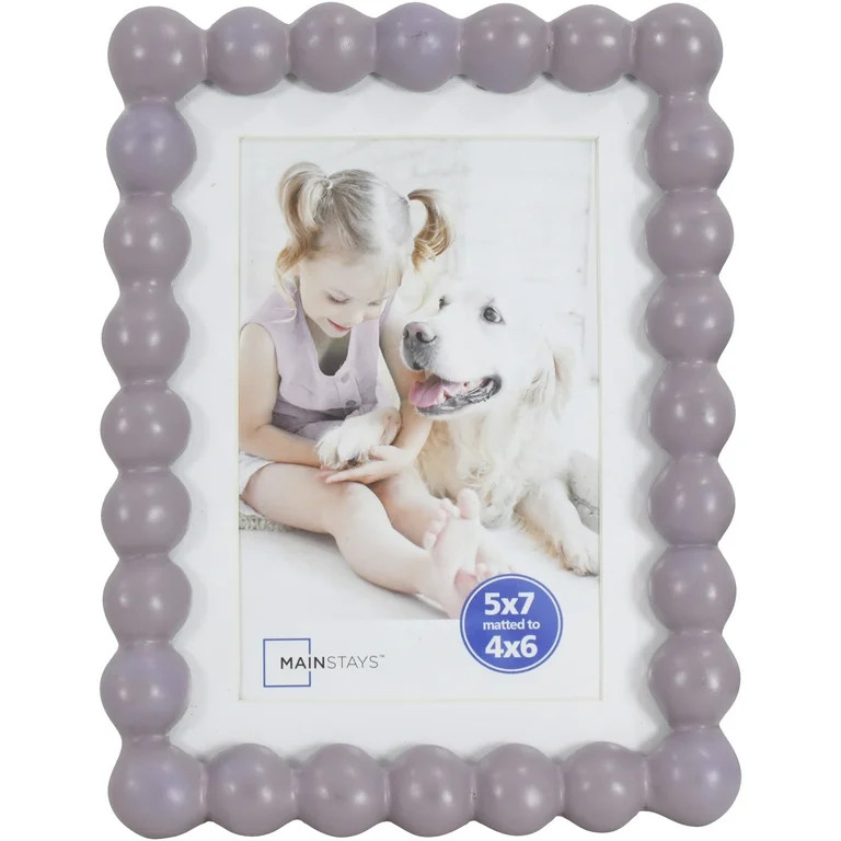 Mainstays Hazy Purple Bubble Beaded 5x7 Picture Frame Matted to 4x6, Purple Photo Frame for Wall,... | Walmart (US)