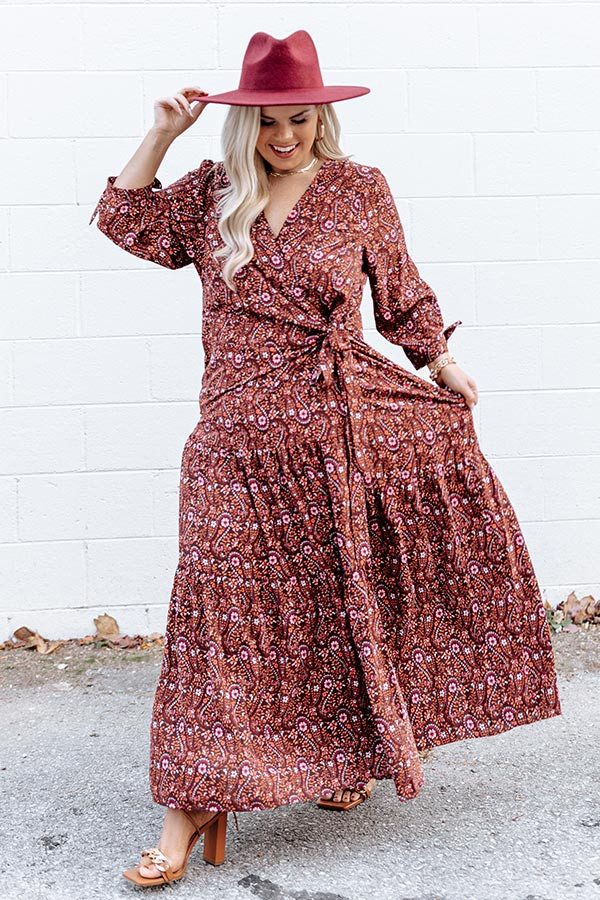 Bistro Bliss Floral Wrap Maxi Curves | Impressions Online Boutique