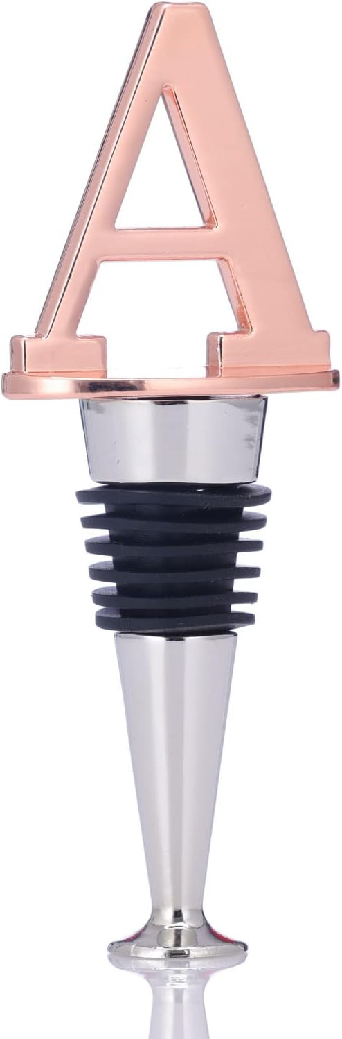 Wine Stoppers,Reusable Wine Bottle Stoppers ,Rose Gold Plating, Letter Wine Stopper Perfect Wine ... | Amazon (US)