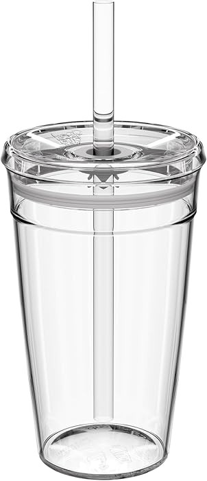 KeepCup Cold Cup - Clear Plastic, Reusable Ice Coffee Tumbler with Lid and Straw - Grande 16oz (4... | Amazon (US)