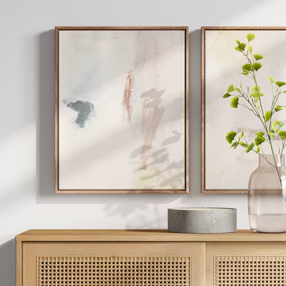 (Set of 2) 16" x 20" Abstract Framed Wall Art Blush/Blue - Project 62™ | Target