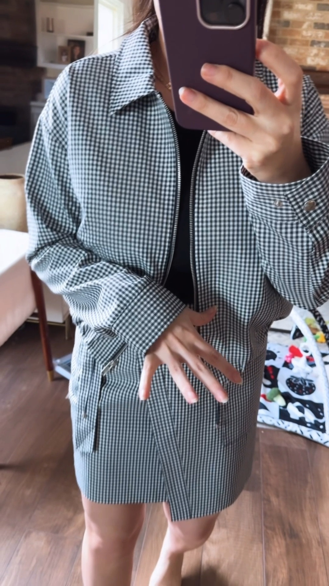 New Arrival!! This Walmart skirt and Walmart jacket are insane!!!!!!!! The material 10/10 and the fit is so good.

Wearing medium in both. 

#LTKFindsUnder50 #LTKOver40 #LTKootd