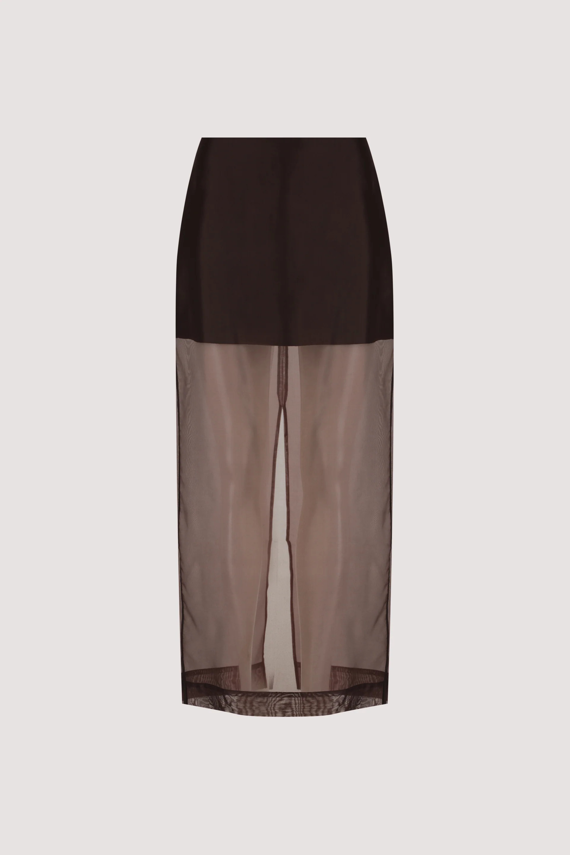 SIAN DARK CHOC ORGANZA MIDI SKIRT | DISSH