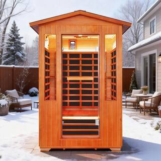 Moray 2-Person Outdoor Infrared Sauna in Red Cedar Wood with 8-Far-Infrared Carbon Crystal Heaters | The Home Depot