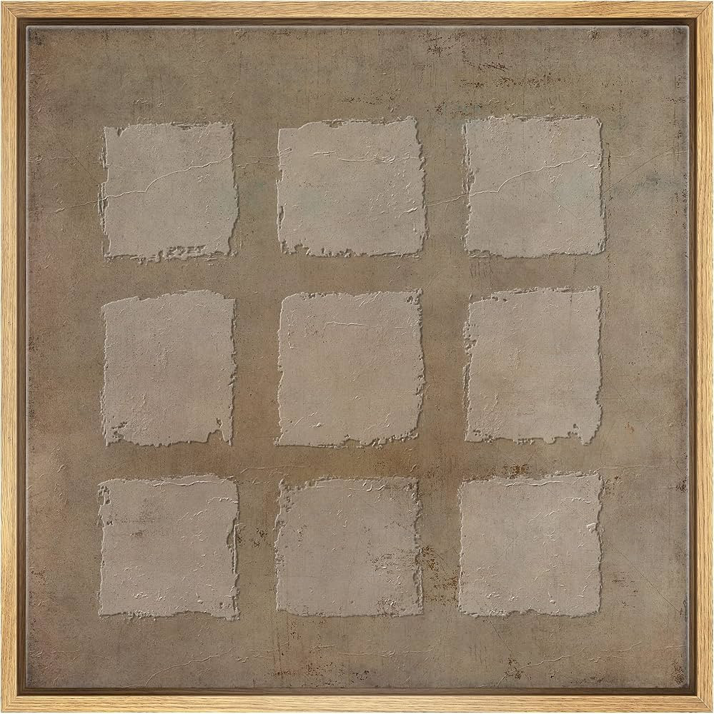 SIGNWIN Framed Canvas Print Wall Art Geometric Mid-Century Grunge Square Pattern Abstract Shape I... | Amazon (US)