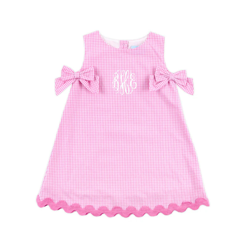 Light Pink Gingham Side Tie Bow Dress | Classic Whimsy