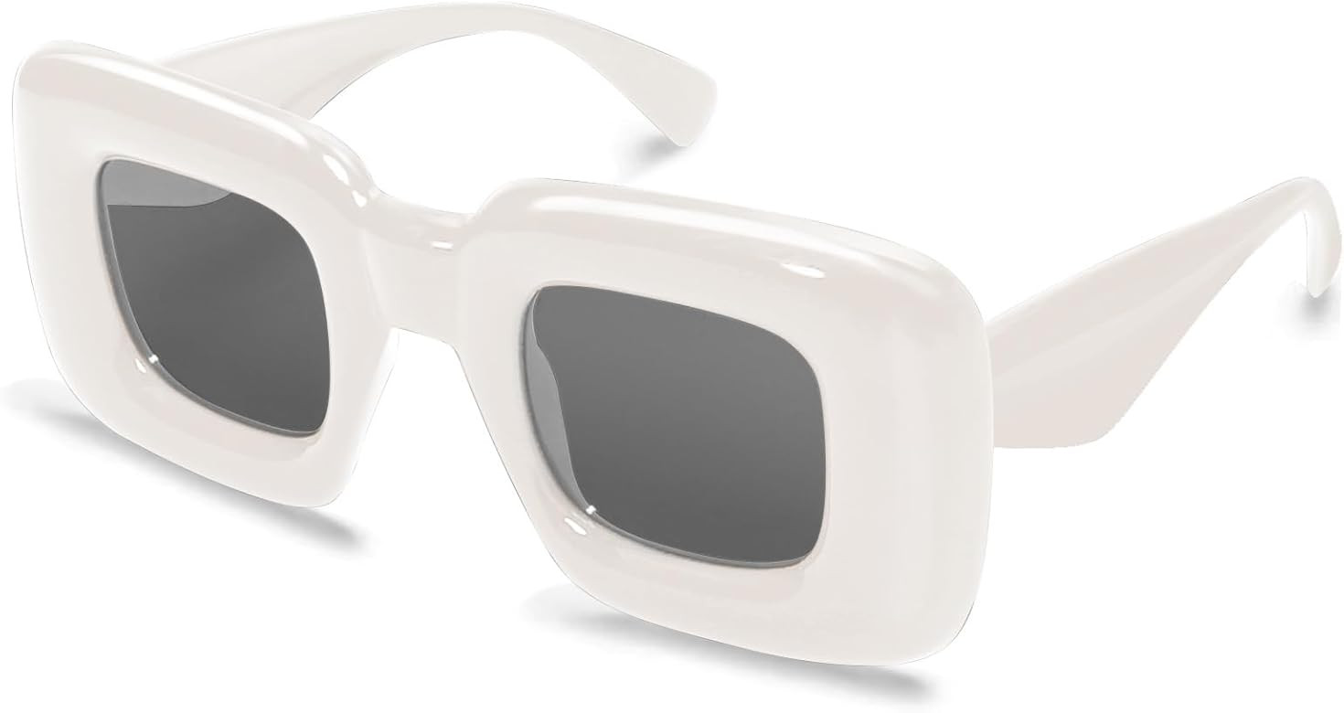 Akirawang Fashion Square Inflated Sunglasses for Women Men Oversized Thick Frame Trendy Glasses M... | Amazon (US)