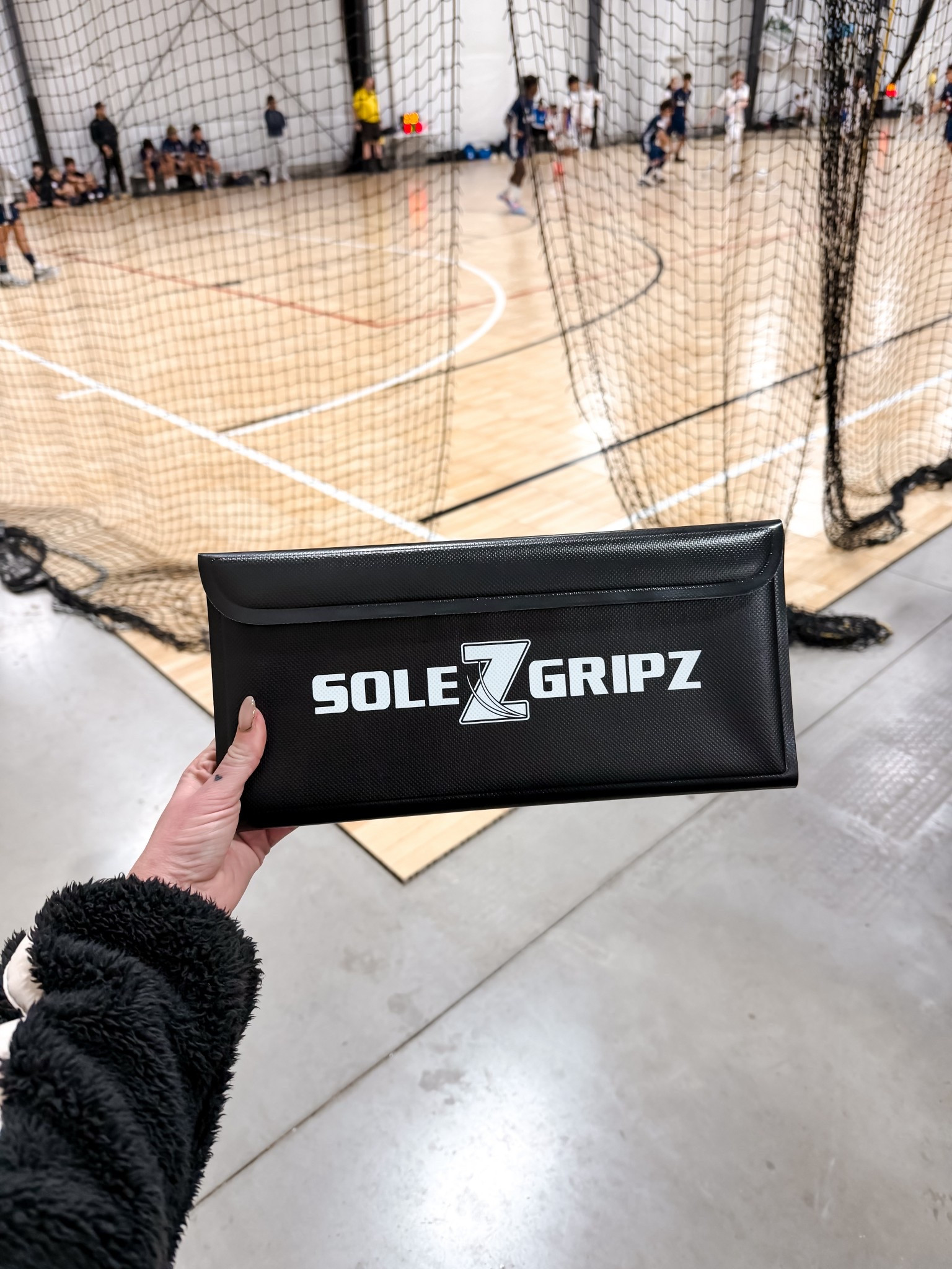 Traction mat for grippy shoes for court sports, sports mom and soccer mom must have for futsal or volleyball or basketball players