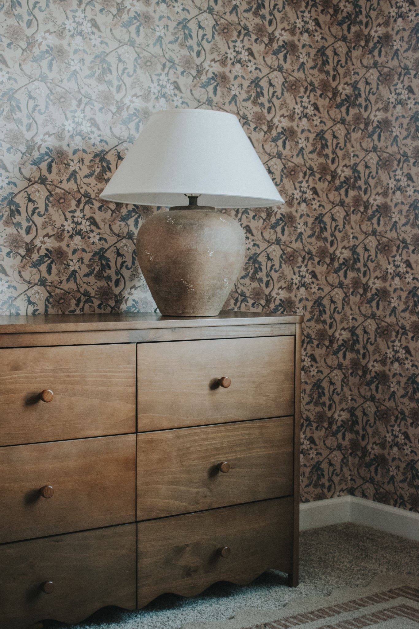 Girls room. Kids bedrooms girls bedroom. Scalloped wood dresser. Wallpaper. Floral wallpaper  

#LTKFamily #LTKKids #LTKHome