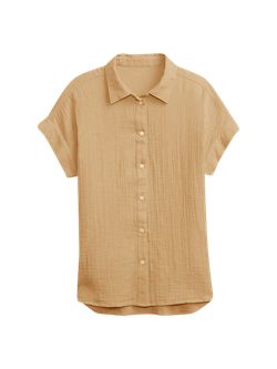 Crinkle Gauze Button-Front Shirt | Gap (US)