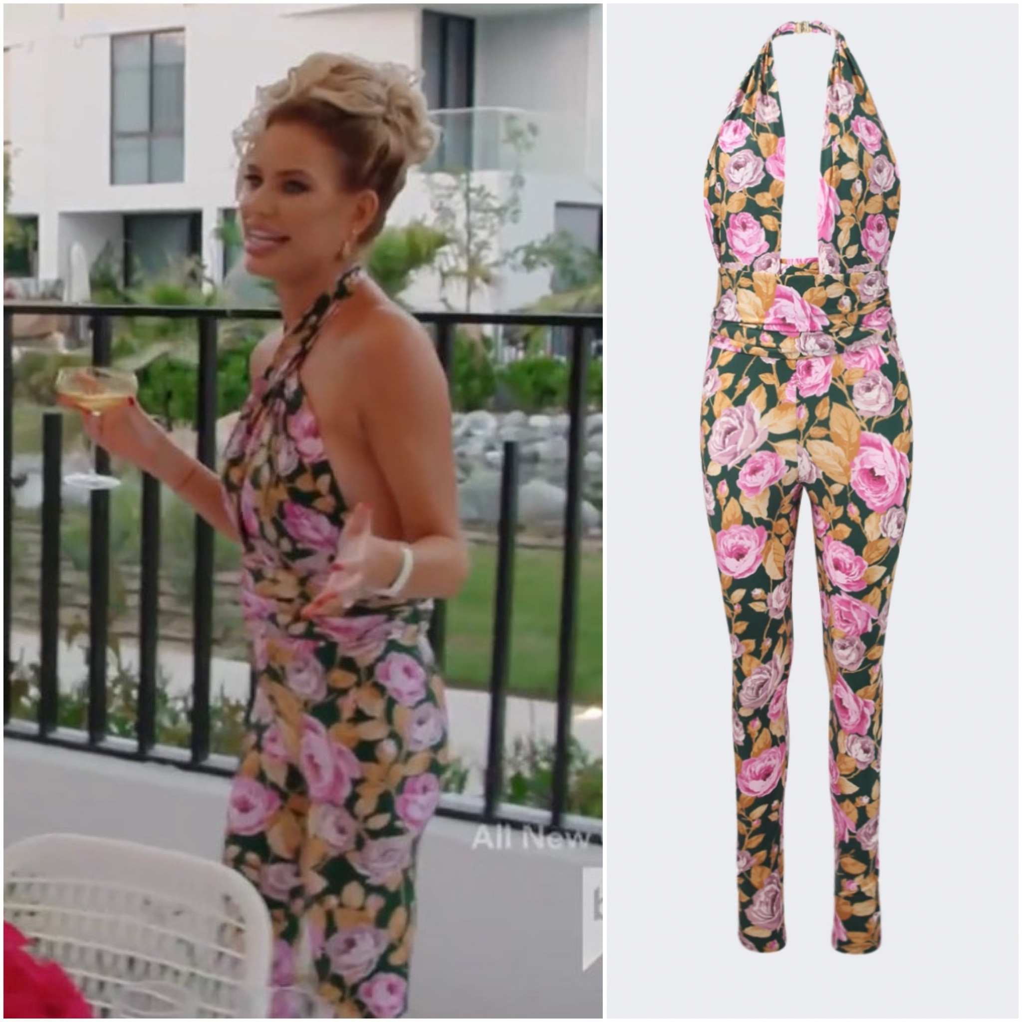Caroline Stanbury’s Floral Halter Jumpsuit