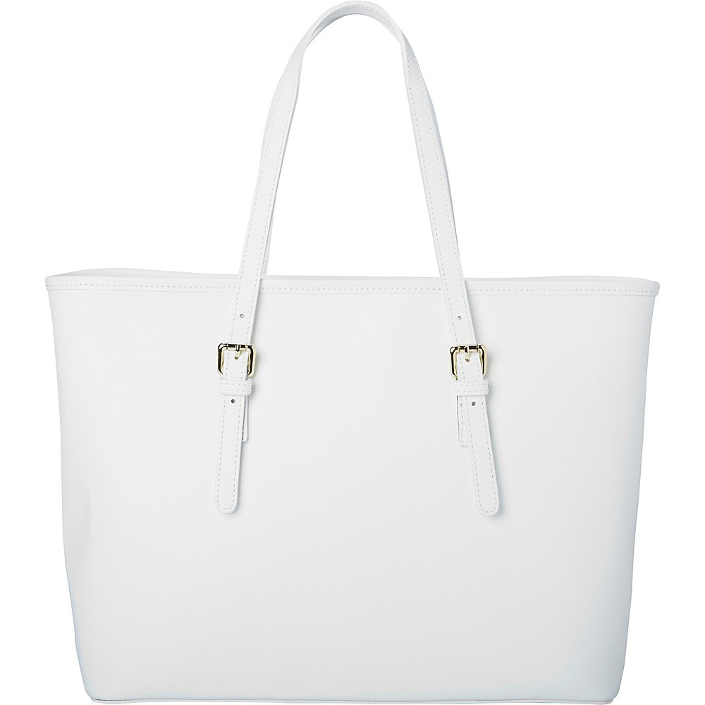 Sharo Leather Bags Classic Italian White Leather Handbag Tote White - Sharo Leather Bags Leather Handbags | eBags