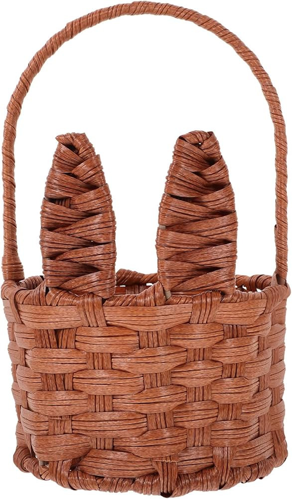 ABOOFAN Easter Basket with Handle Easter Bunny Ears Design Easter Woven Basket Cute Rabbit Ear We... | Amazon (US)