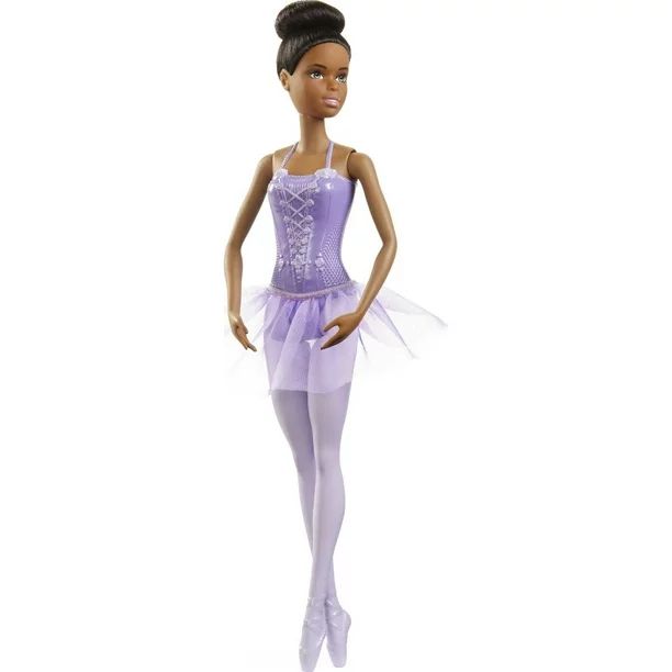 Barbie Ballerina Doll in Purple Tutu with Black Hair, Brown Eyes, Ballet Arms & Sculpted Toe Shoe... | Walmart (US)