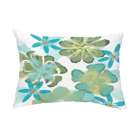 Simply Daisy, 14"" x 20"" Ani Blue Floral Decorative Outdoor Pillow | Walmart (US)