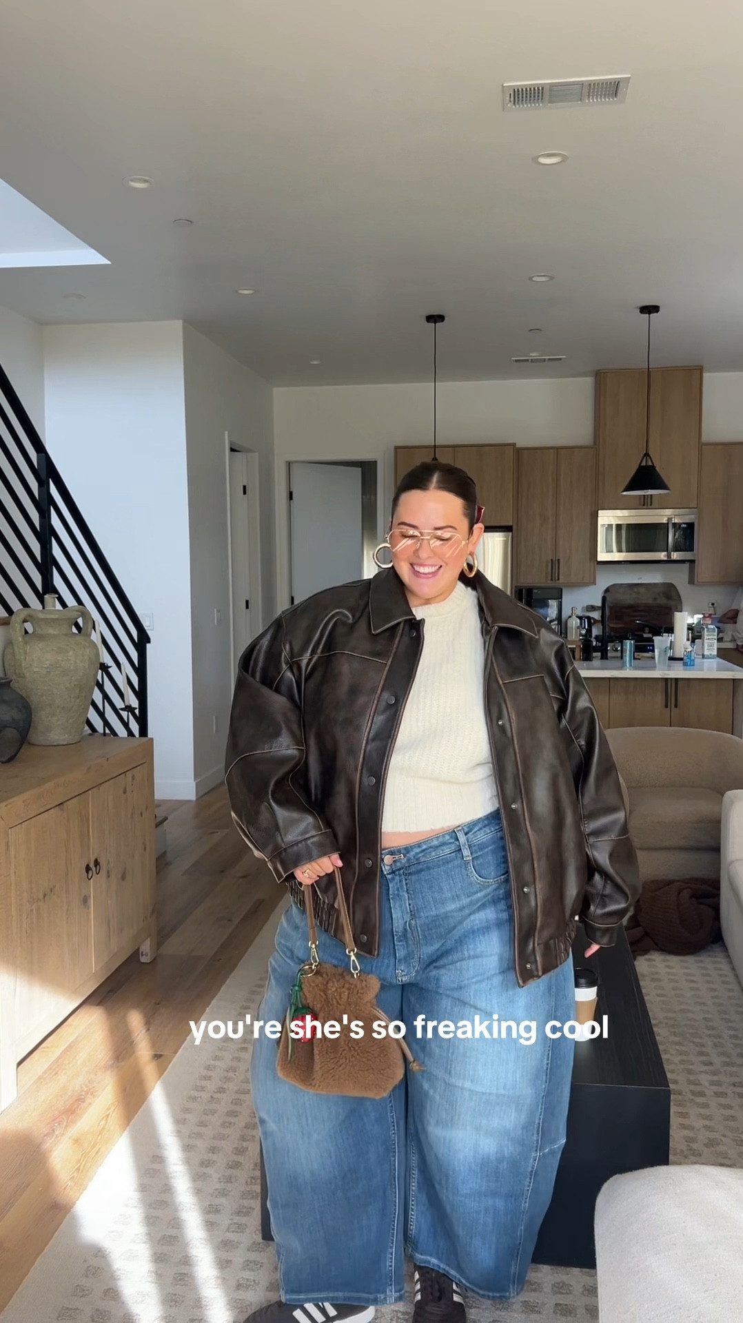 the plus size barrel jeans 👖!!!!

Barrel jeans, jeans, denim, leather jacket, sweater, winter outfit, sneakers, church outfit 

#LTKPlusSize #LTKStyleTip #LTKSeasonal