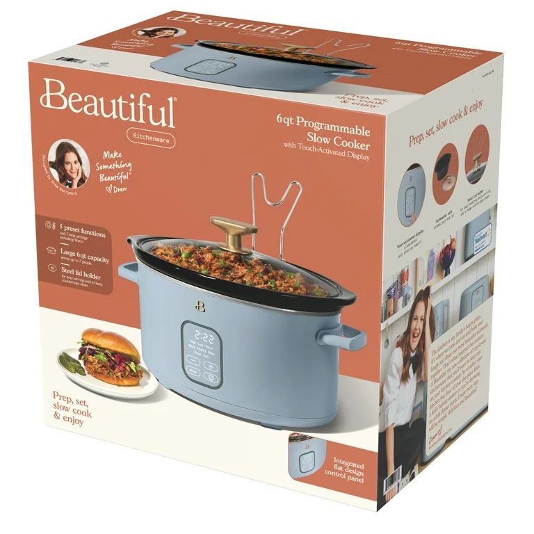 Beautiful 6 Qt Programmable Slow Cooker, Cornflower Blue by Drew Barrymore | Walmart (US)