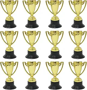 HONBAY 12PCS Plastic Gold Mini Trophies Sports Award Trophy Cups for Home School Competition or S... | Amazon (US)