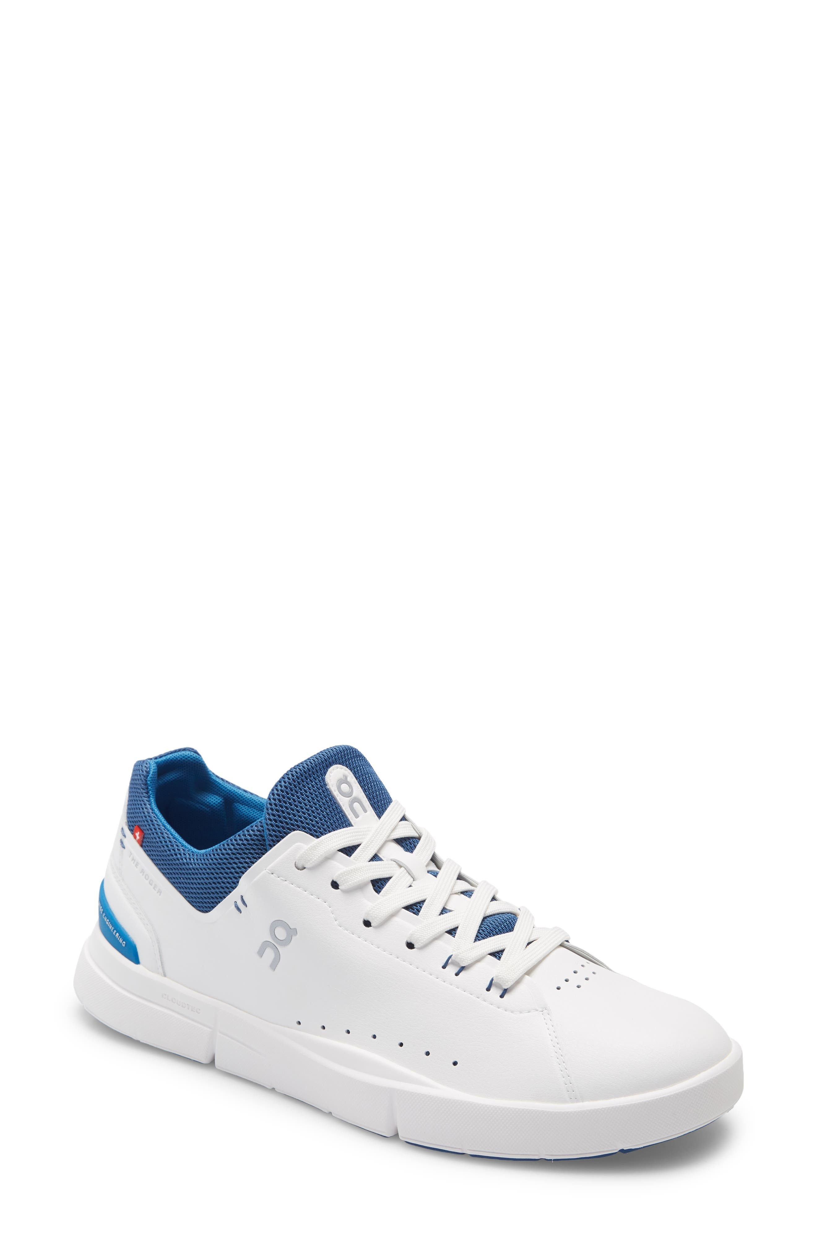 On THE ROGER Advantage Tennis Sneaker in White/Blue at Nordstrom, Size 14 | Nordstrom