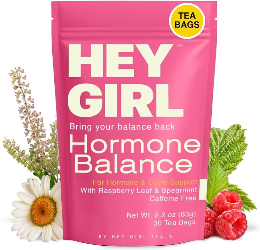 Hormone Balance for Women Tea with Spearmint, Red Raspberry Leaf, Chamomile, Ginger, Nettle - For... | Amazon (US)