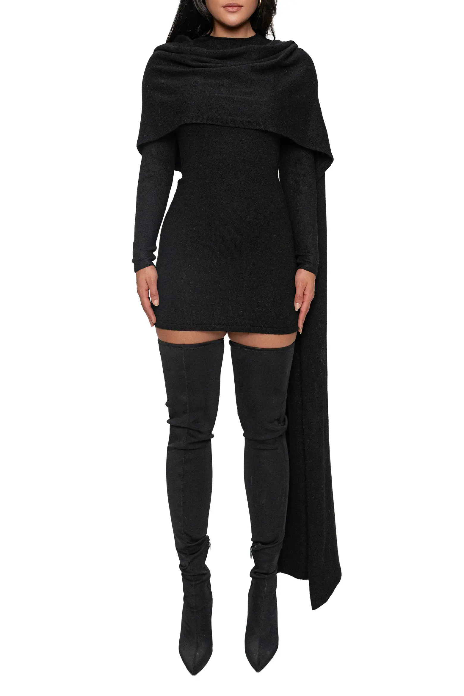 JLUXLABEL Long Sleeve Scarf Body-Con Minidress (Women) | Nordstrom | Nordstrom