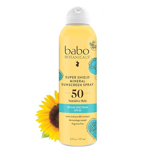 Babo Botanicals Super Shield Mineral Sunscreen Spray SPF 50 - Natural Zinc Oxide & Titanium Dioxi... | Amazon (US)