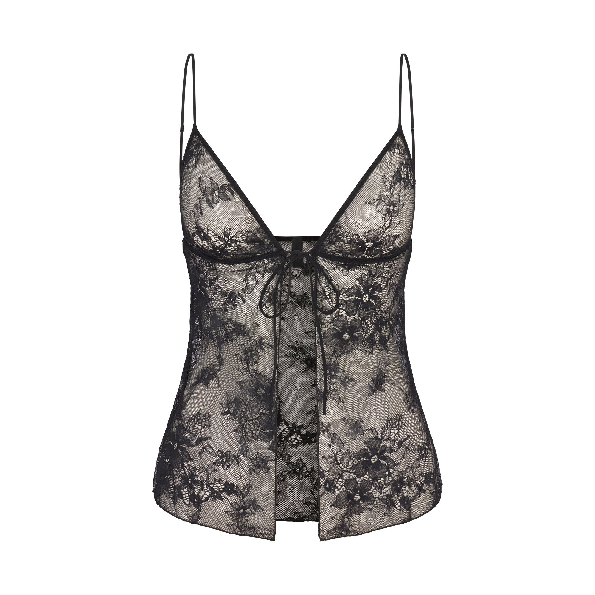 ULTRA FINE LACE TIE FRONT CAMI | ONYX | SKIMS | SKIMS (US)